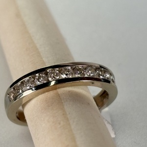  14 k white gold diamond band 