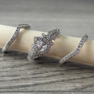  925 sterling silver and CZ wedding set 