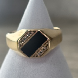  10 k yellow gold mens onyx ring