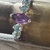  10 k white gold amethyst marquise/ round blue topaz