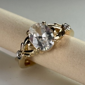  14 k yellow gold CZ fashion ring 