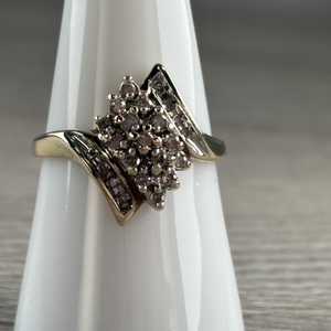  10k yellow gold vintage waterfall ring 