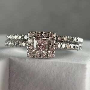  14 kt white gold wedding set 