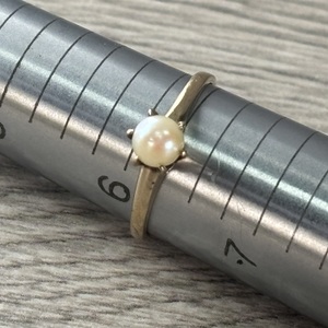  10 k yellow gold pearl ring 
