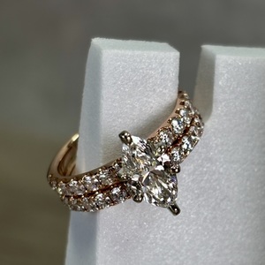  14 k  gold Lab Grown 1 ct Marquise Wedding set