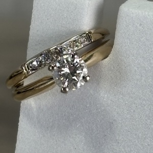  14 kt yellow gold wedding set